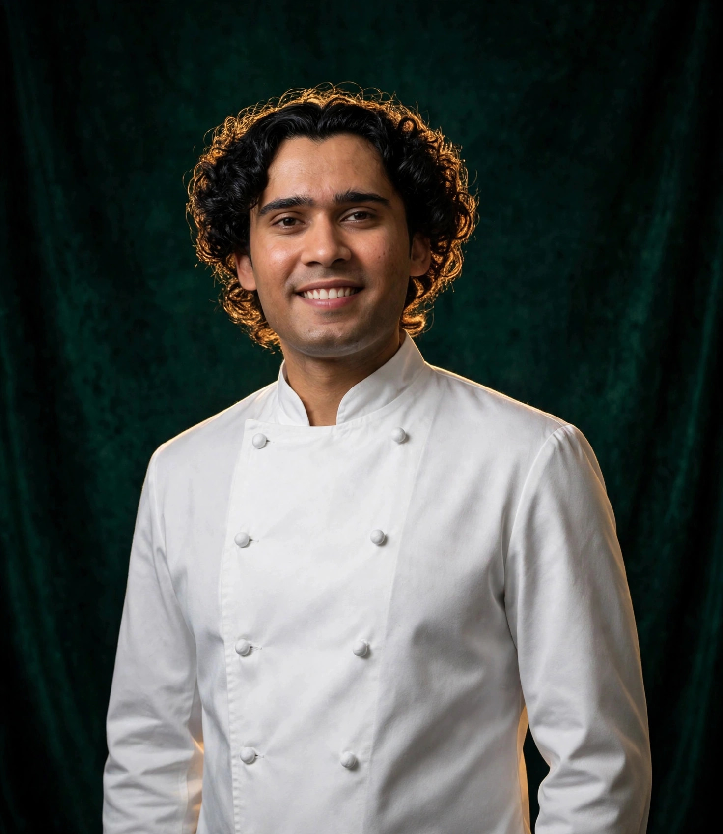 Oshank Dubey, The Curly Chef — professional portrait